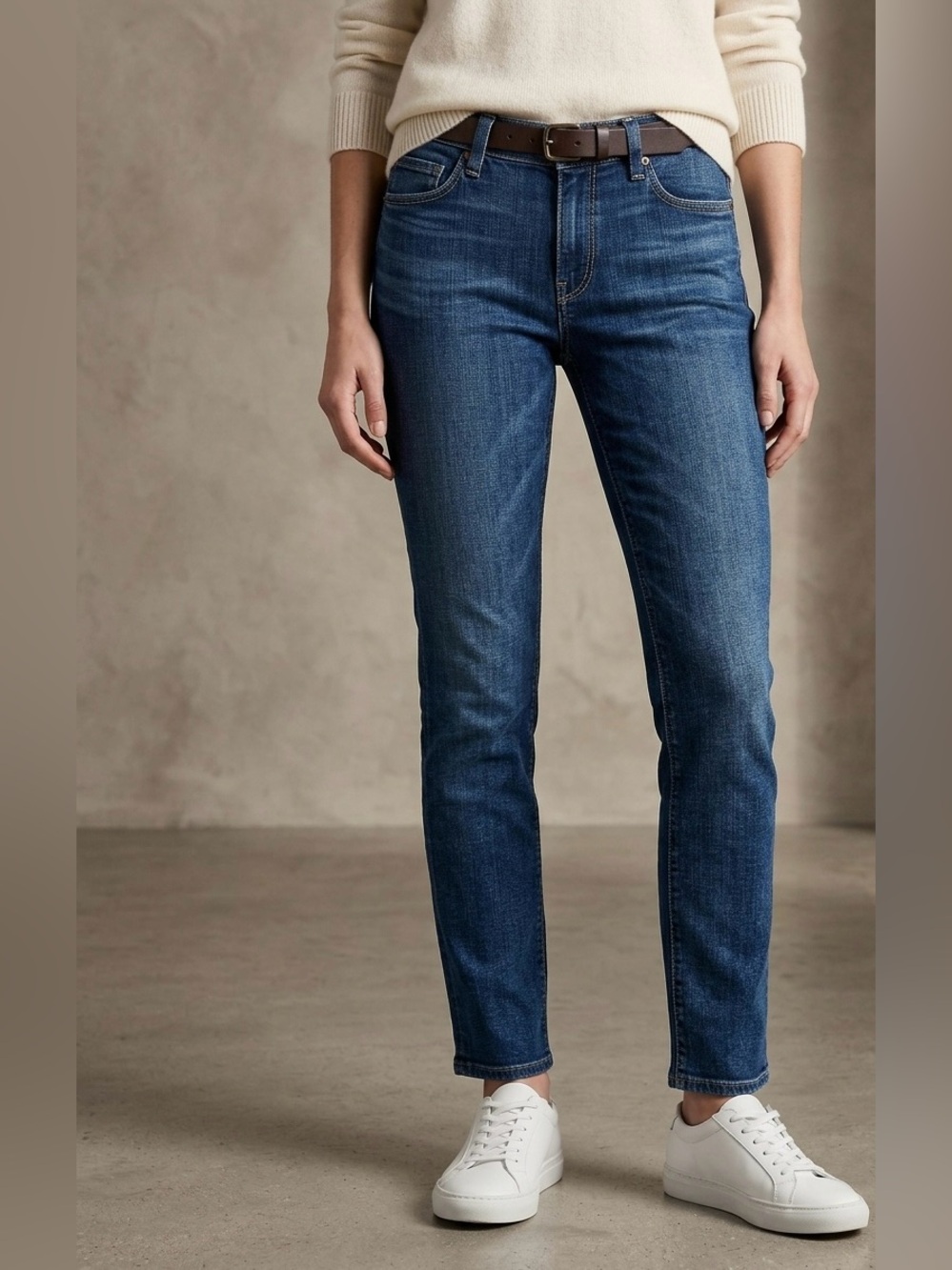 7 For All Mankind Slim Straight Jeans – Dark Wash, Size 27